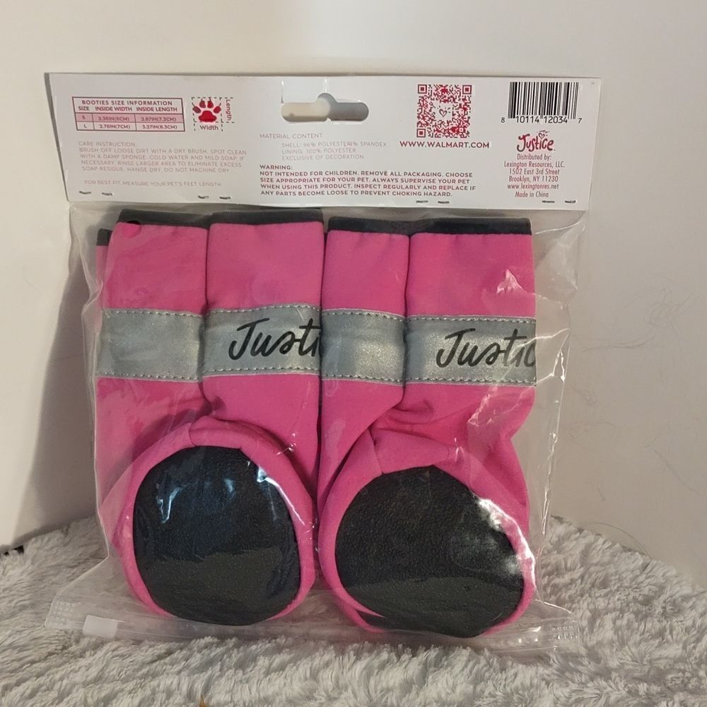 NWT Justice Reflective Booties For Pets - Picture 3 of 6